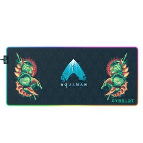 CYBEART | Aquaman - XEBEL Kingdom Gaming Desk Mat | XXL Premium RGB LED Licensed Gaming Mouse Pad (900 x 400 x 4mm / Aurora Series)