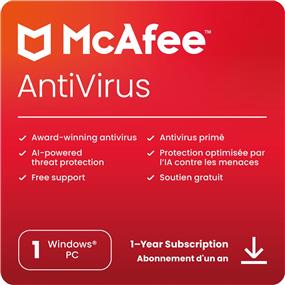 McAfee AntiVirus 1-PC - 1 Year Subscription [Digital Code]