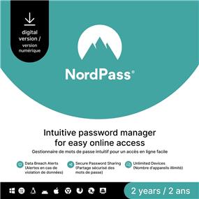 NordPass Premium - 2-Year Password Manager Software Sub Unlimited Devices Digi