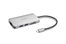 Kensington UH1400P USB-C, 8-in-1, 4K, Driverless, SD/MicroSD Reader, Mobile Hub