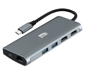 Adesso 9-in-1 USB-C Multiport Supports Dual HDMI, USB3.0*3,PD,RJ45, TF,SD Cards Docking Station