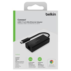 Belkin USB-C vers adaptateur Ethernet 2,5 Gb INC012btBK(Boîte ouverte)