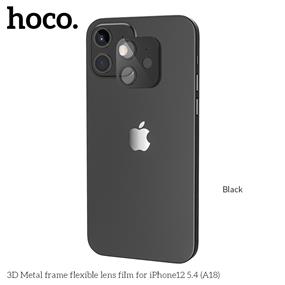 HOCO 3D Metal Frame Flexible Lens Film for iPhone 12 5.4" - black