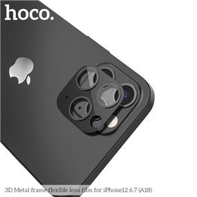 HOCO 3D Metal frame flexible lens film for iPhone Pro Max 12 6.7" (A18) -black