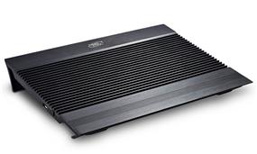 DeepCool N8 Black Notebook Cooler - Up to 17", Aluminum panel, Dual 140mm fans, 4 USB ports