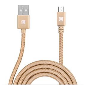 CASECO Nylon Braided Micro USB Cable - 2 Meter - Gold