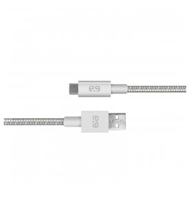 Puregear USB-C to USB-A Braided Cable - 4 ft. - Silver