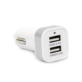 CASECO Bullet 2 Port 4.8 Amp Universal USB Car Charger - White/Silver-Black/Black