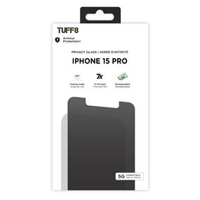 iPhone 15 Pro - TUFF8 Privacy Tempered Glass /w Installation Tray