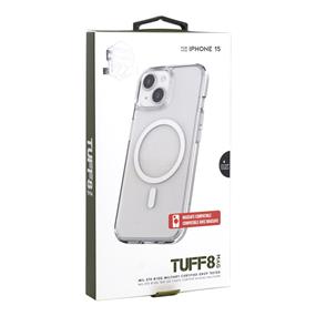 iPhone 15 / 14 / 13 - TUFF8 Mag Rugged Back Case (Clear)