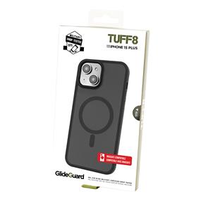 iPhone 15 Plus / 14 Plus - TUFF8 Glide Guard Rugged Back Case (Smoke Black)