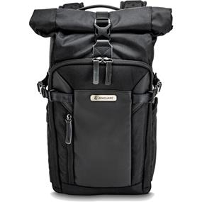 Vanguard VEO SELECT 39 RBM BK Camera Backpack (Black) | Flexible with Extra Roll-Top Space | Full Front Access | Ergonomic Airflow-Enabling Black & Harness | Well-Padded All Around | Water-Resistant & Anti-Scratch Material