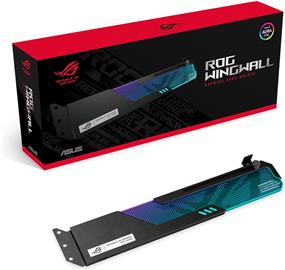 ASUS ROG Wingwall Graphics Card Holder - Easily Adjustable, Aura Sync RGB lighting, Aluminum Structure, Customizable Acrylic Plate, Universal GPU Support