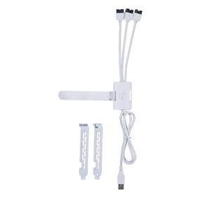 LIAN LI USB 2.0 1-to-3 Hub (Type A Male Port), White