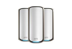 NETGEAR (RBE973S-100CNS) Orbi 970 Series BE27000 Quad-Band WiFi 7 Mesh System, 27Gbps, 3-Pack, 1-year NETGEAR Armor included