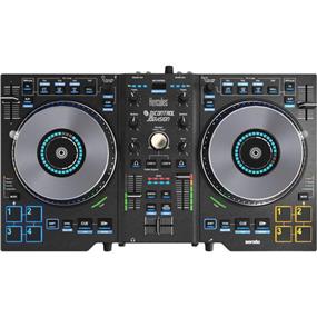 HERCULES DJ Control Jogvision - Mobile DJ Controller | Dual Display Jog Wheels | Speed and Scratch View | Air Control: Touch-Less Effects Control | Two 5.9" Touch Reactive Jog Wheels