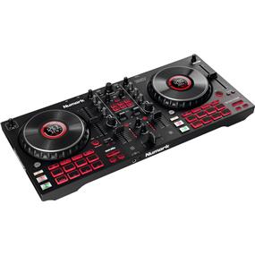 NUMARK Mixtrack Platinum FX 4-Deck Serato DJ Controller, Black | with Jog Wheel Displays & Effects Paddles