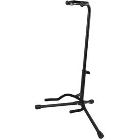 GATOR FRAMEWORKS GFW-GTR-1000 - Single-Guitar Stand | Neck Restraint | Rubberized Cradle Padding | Steel Construction | Removable Red Safety Trim on Feet