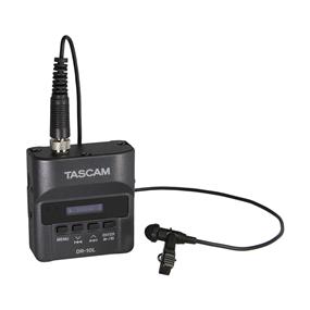 TASCAM DR-10L Digital Audio Recorder with Lavalier Mic (Black) | Mono Digital Recorder with Lavalier Mic | Records 24-Bit/48 kHz BWAV File Format