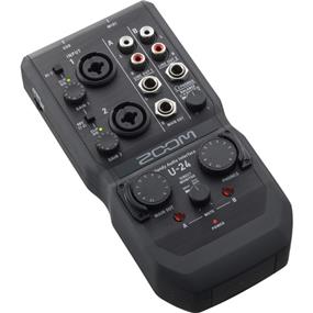 ZOOM U-24 Portable Audio Interface | Record with Mics, Instruments, and More | Fits in the Palm of Your Hand | High-Quality, Low-Noise Preamps | 48V Phantom Power | 24-Bit/96 kHz Audio
