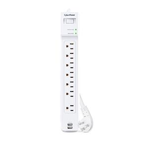 CyberPower P704URC1 7 outlet surge protector With 2000 joules has 2 USB-A ports