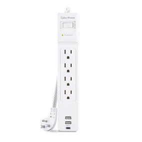 Cyberpower 5 ft. 2 USB-A, 1 USB-C 1500J 4-Outlet Surge Protector P405UC