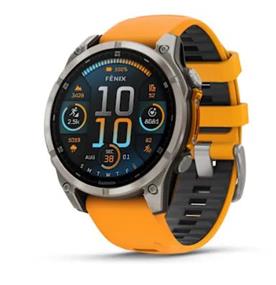 Garmin fenix 8 – 47 mm, AMOLED Sapphire, Titanium with Spark Orange/Graphite Silicone Band