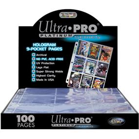 Ultra PRO Platinum Series 9-Pocket Card Sleeve Binder Page (100 Pack) | UV Protection | Lays Flat | Highest Clarity