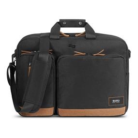 SOLO DUANE 15.6 HYBRID LAPTOP BACKPACK/ BRIEFCASE - BLACK/TAN