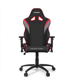 AKRacing Overture Series Gaming Chair, PU Leather, 1D Armrest, 60mm PU Caster, Black & Grey & Red(Open Box)