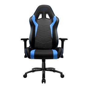 iCAN (série E) - Chaise de jeu | cuir PU, accoudoirs 3D, roulettes PU 65 mm | noir / bleu