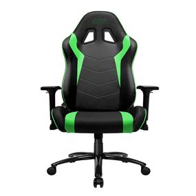 iCAN - Chaise de jeu série E, cuir PU, accoudoir 3D, roulettes PU de 65mm, noir et vert