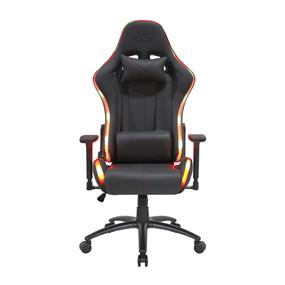 iCAN (série Racing) - Chaise de jeu | lumière RVB | cuir PU | accoudoirs 3D | roulettes PU 60 mm | noir(Boîte ouverte)