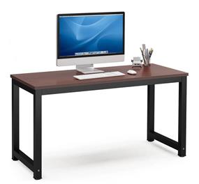 iCAN Modern Office Desk, 100*60*75cm, 25mm Wood Top, Teak