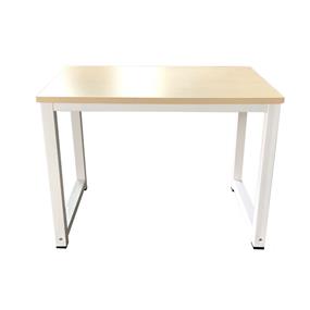 ICAN - Bureau moderne avec dessus en érable et pieds de bureau blancs | 100 x 60 x 75 cm(Boîte ouverte)