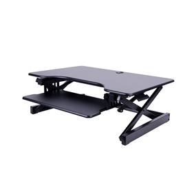 ROCELCO EADR Sit To Stand Adjustable Height Desk Riser w/Easy Up-Down Handles, Enhanced Vertical Range (Black)