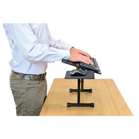 UNCAGED ERGONOMICS KT3-B Adjustable Height and Tilt Computer Keyboard Stand, Height Adjustment, Negative or Neutral Tilt, Level Mouse Pad (Black)