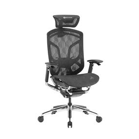 GTCHAIR Dvary Chromed Butterfly Office Chair, 3D Paddle Shift Control Arms, S3-L Mesh Headrest, 65mm Black PU Castors, Black.(Open Box)