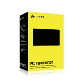 CORSAIR Premium Kit de câble DC Pro à gainage individuel, type 5 (génération 5), NOIR/BLANC