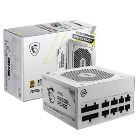 MSI MAG A850GL PCIE 5 White, 850W 80 PLUS Gold Certified Gaming ATX 3.0 Power Supply, Fully-Modular, White Cables, 10 Year Warranty(Open Box)