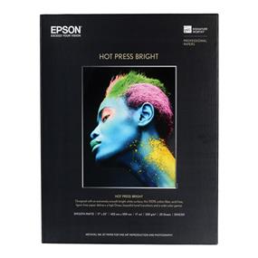 Epson Hot Press Bright Fine Art Paper - 98% Opacity - 17" x 22" - 330 g/m&#178; Grammage - Matte, Smooth - 25 / Pack - Acid-free, Chlorine-free, Lignin-free