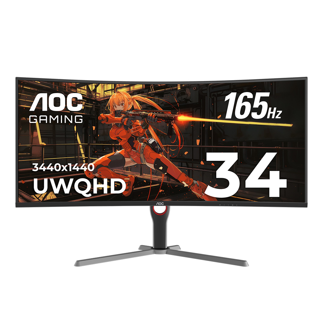 AOC 34" TFT 3440x1440 VA incurvé 165 Hz 1 ms (MPRT) Moniteur de jeu(Open Box)