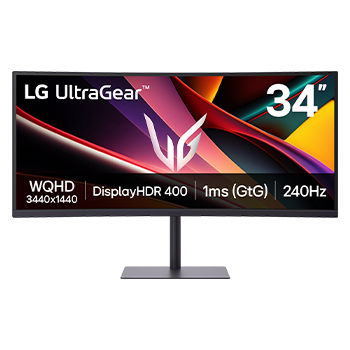 LG UltraGear 34G630A-B '34" WQHD, VA Curved; 240Hz, 1ms USB-C(Open Box)
