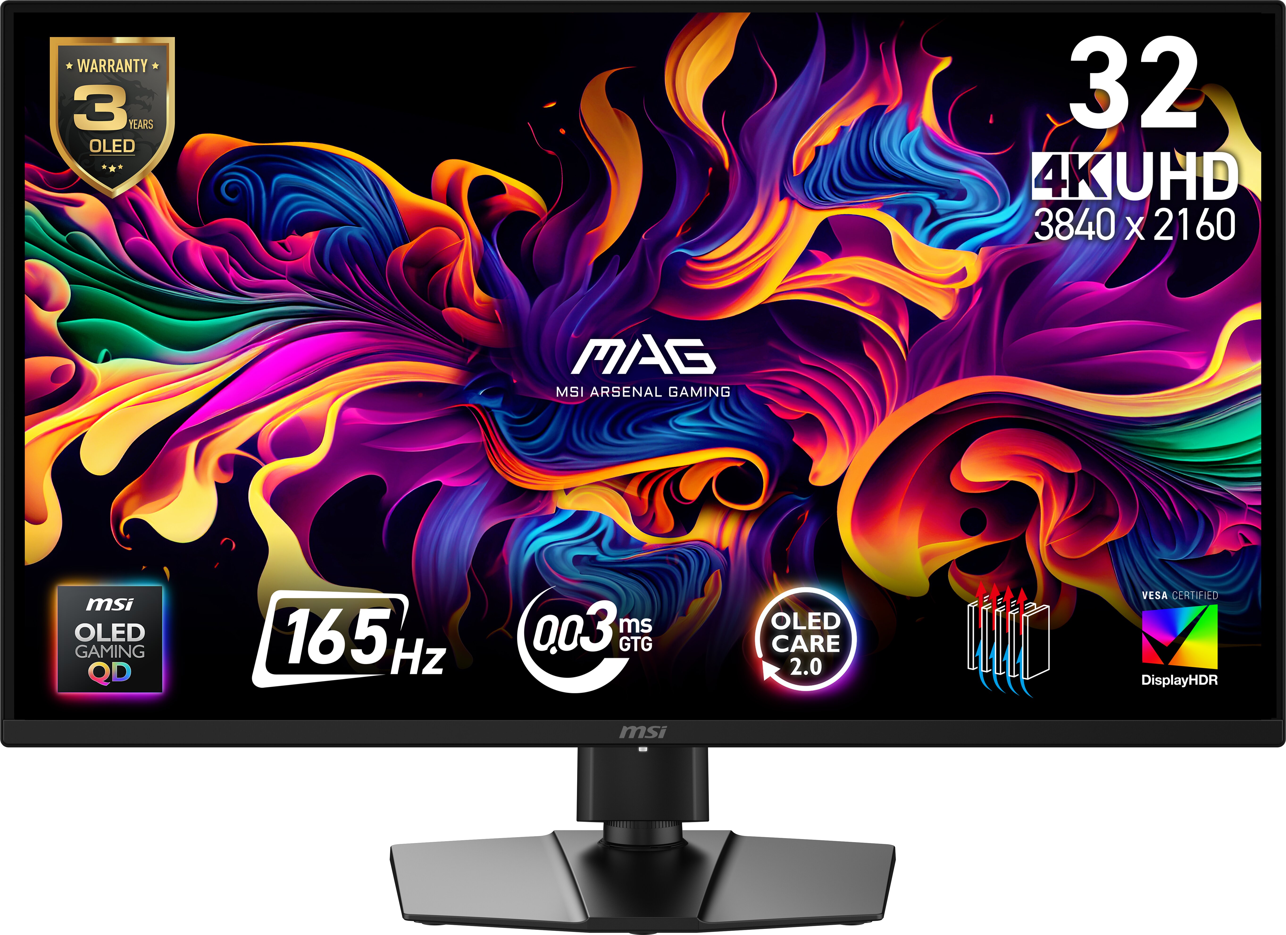 MSI MAG 31.5" 3840 x 2160 UHD QD-OLED 165Hz Gaming Monitor
