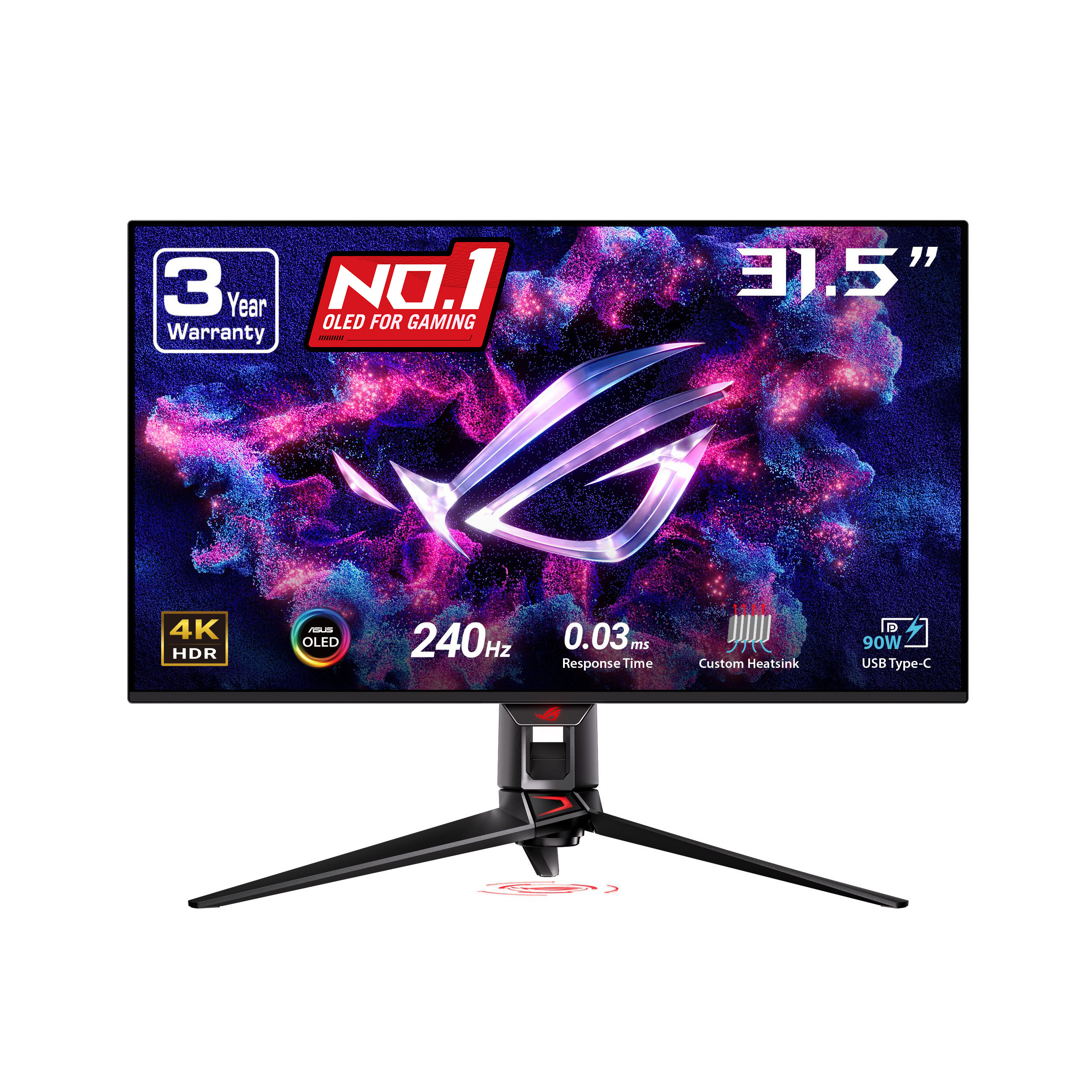ASUS ROG Swift 31.5 po 3840 x 2160 UHD QD-OLED 240Hz de jeu Moniteur(Open Box)