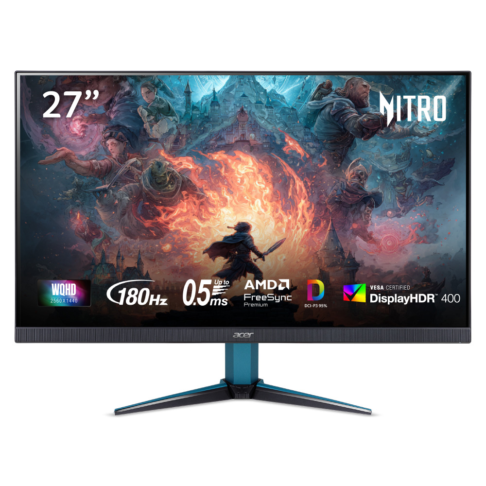 acer Nitro VG1 27インチ WQHD モニター WQHDの高解像度、Nitroブランド 27インチゲーミングモニター