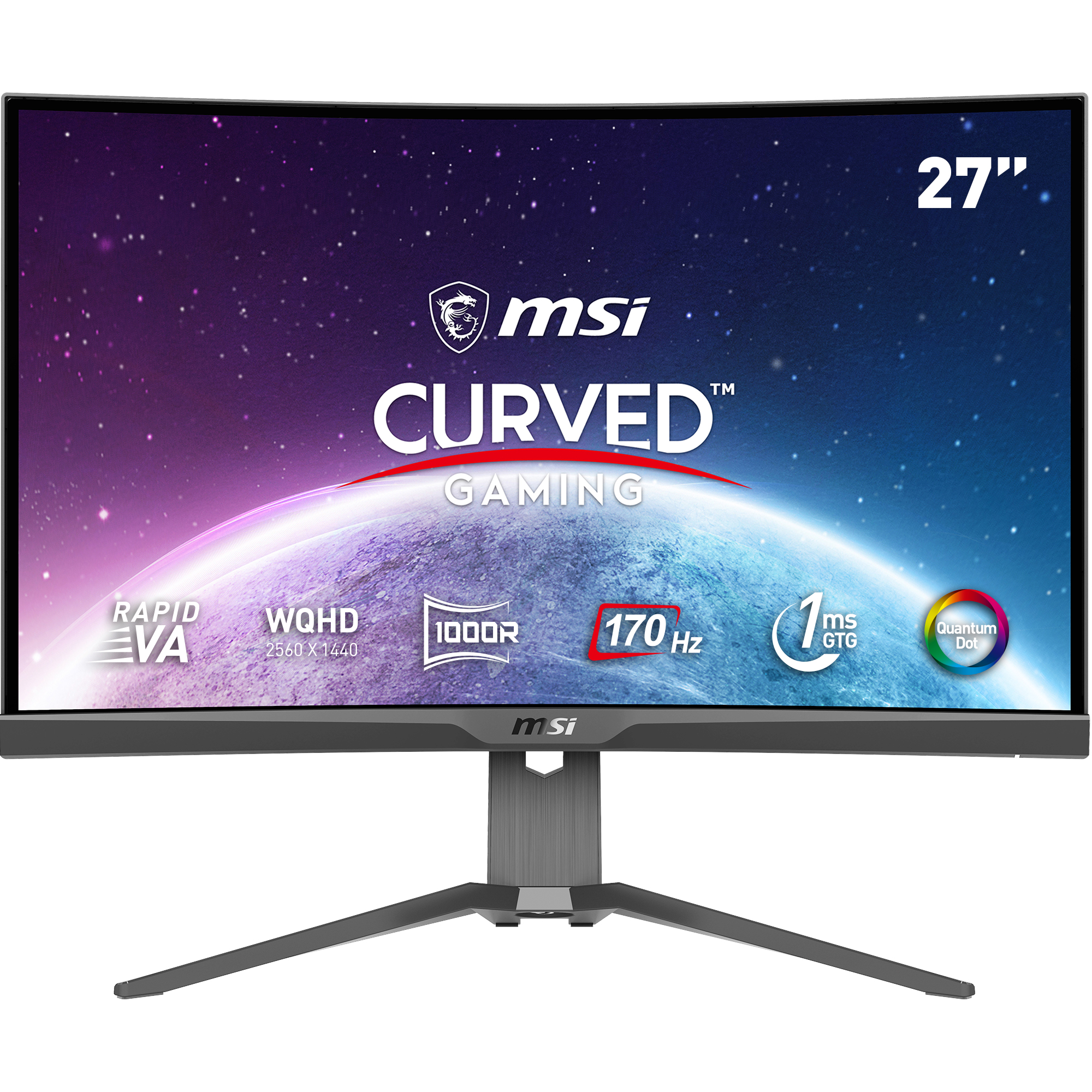 MSI MAG 27" WQHD incurvé Rapid VA 170 Hz 1 ms (GTG) Moniteur de jeu