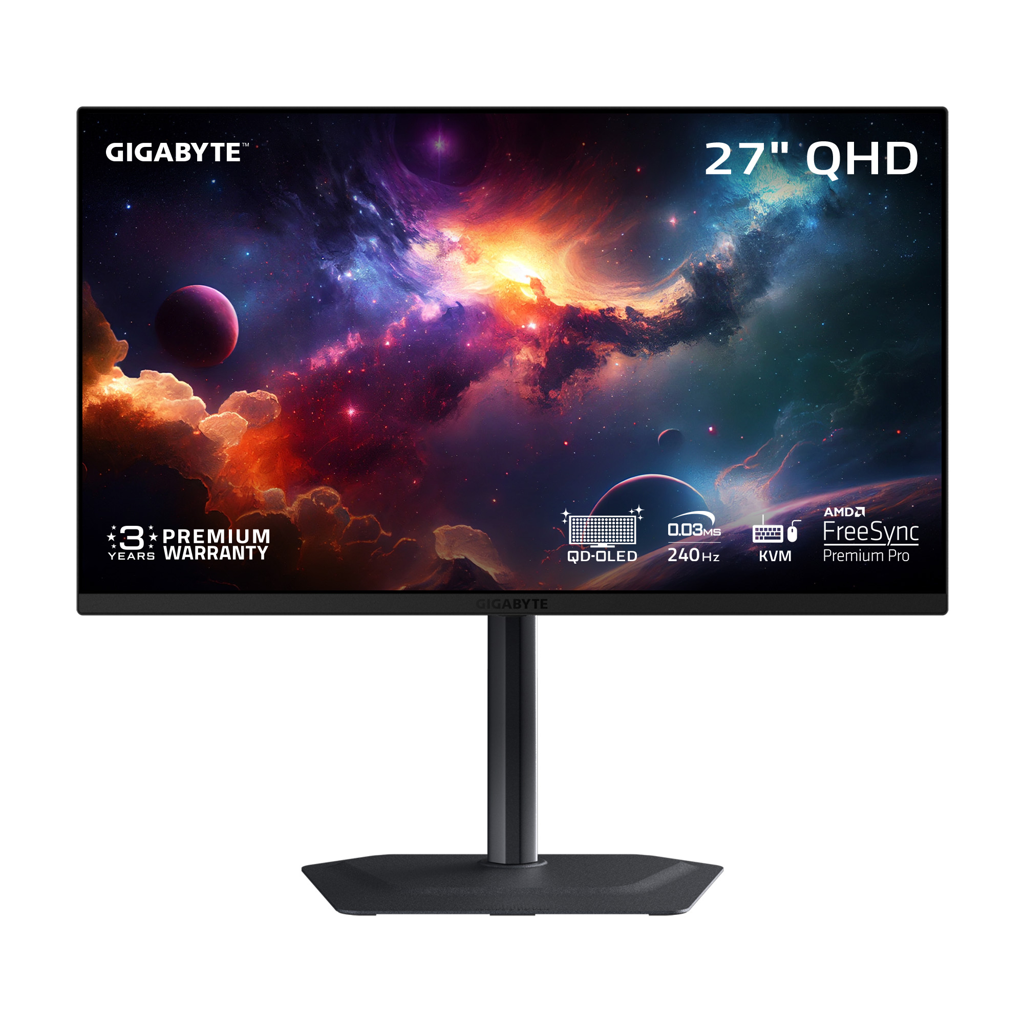 GIGABYTE 27" 2560 x 1440 QD-OLED 240Hz USB Type-C Gaming Monitor