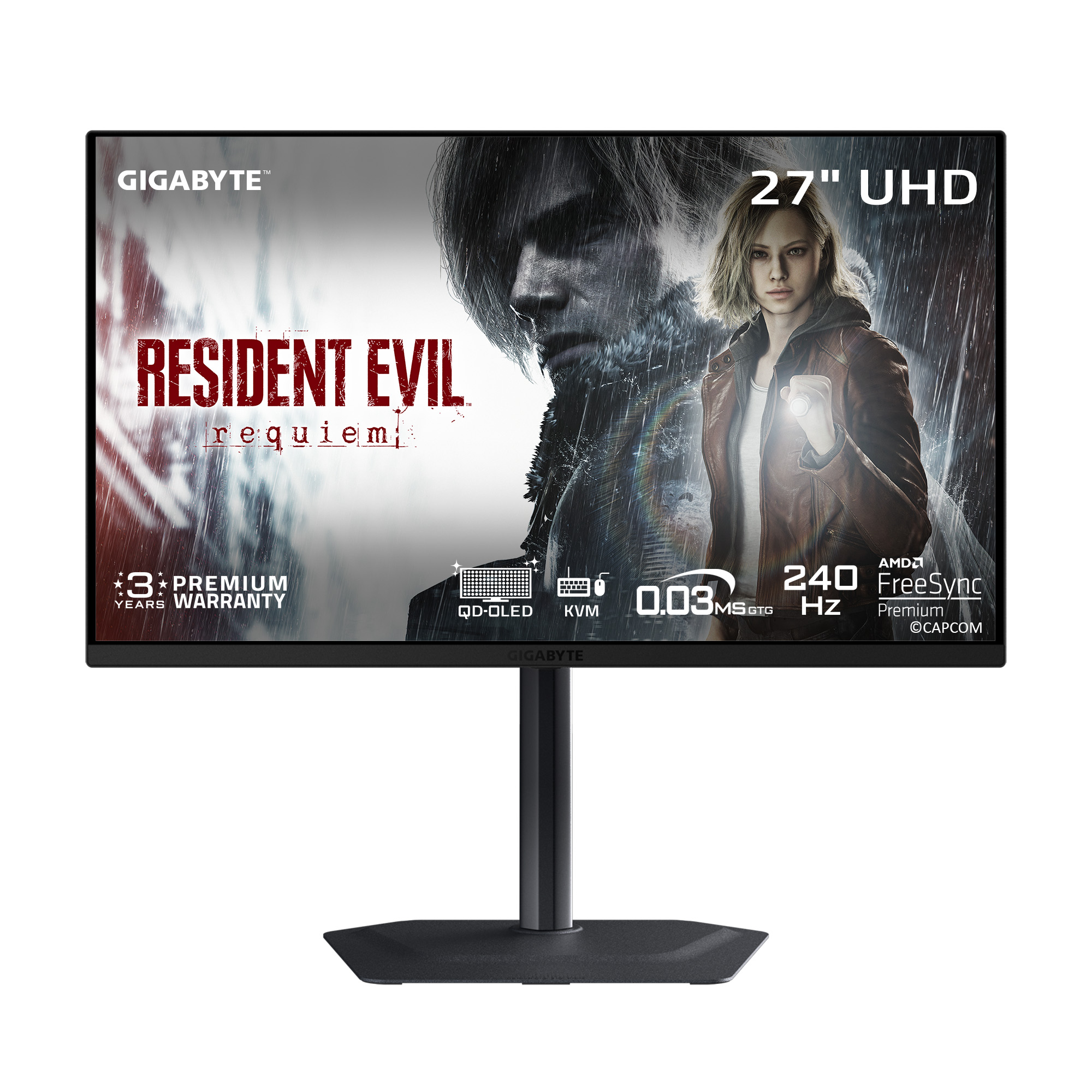 Moniteur de jeu Gigabyte MO27U2 27" UHD QD-OLED 240 Hz 0,03 ms (GtG)