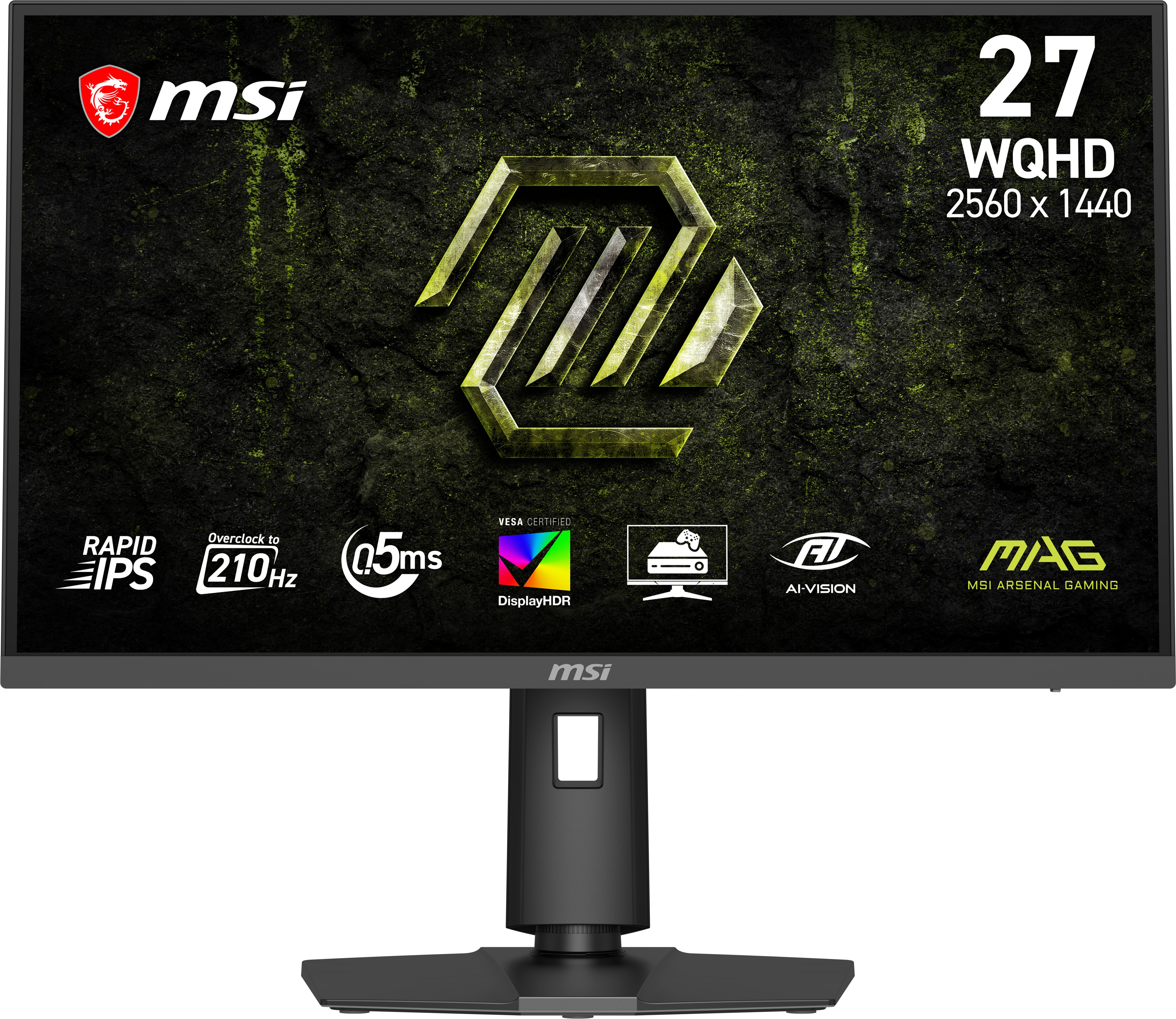 MSI MAG 27 po 2560 x 1440 QHD Rapid IPS 210Hz de jeu Moniteur